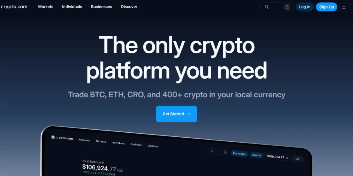 Crypto.com Visa Card hero image